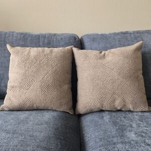 Geometric Textured Grey Boucle Throw Pillow Case Set 18x18